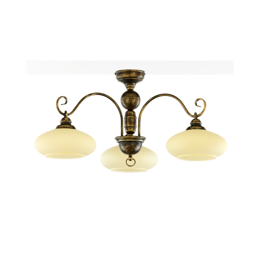 Brilagi - Loftmonteret lysekrone MOLLERO 3xE27/15W/230V Ø 84 cm bronze/patina