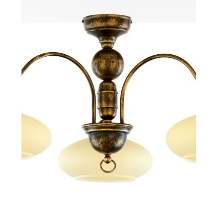 Brilagi - Loftmonteret lysekrone MOLLERO 3xE27/15W/230V Ø 84 cm bronze/patina