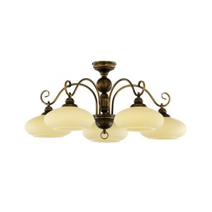 Brilagi - Loftmonteret lysekrone MOLLERO 5xE27/15W/230V Ø 84 cm bronze/patina
