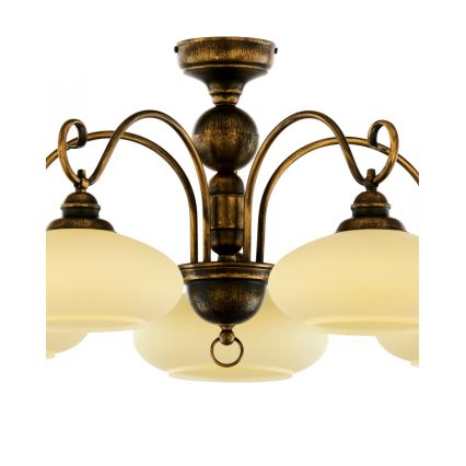 Brilagi - Loftmonteret lysekrone MOLLERO 5xE27/15W/230V Ø 84 cm bronze/patina