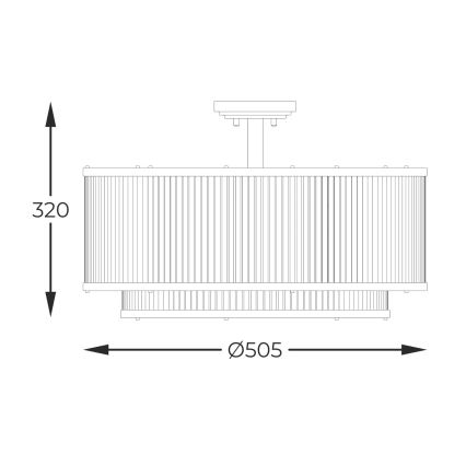 Brilagi - Loftmonteret lysekrone RAMOS 6xE14/60W/230V sort