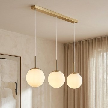Brilagi - Loftpendel MILO med wireophæng 3xE27/60W/230V guld