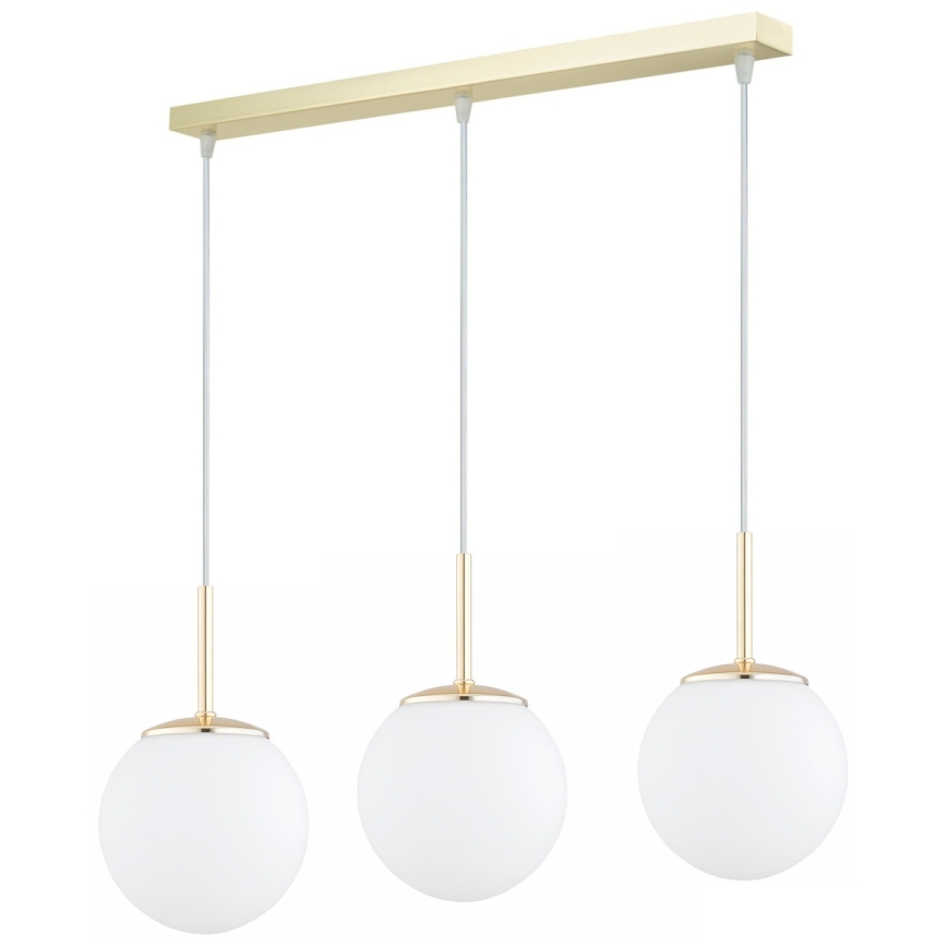 Brilagi - Loftpendel MILO med wireophæng 3xE27/60W/230V guld