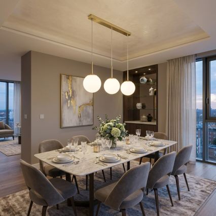 Brilagi - Loftpendel MILO med wireophæng 3xE27/60W/230V guld