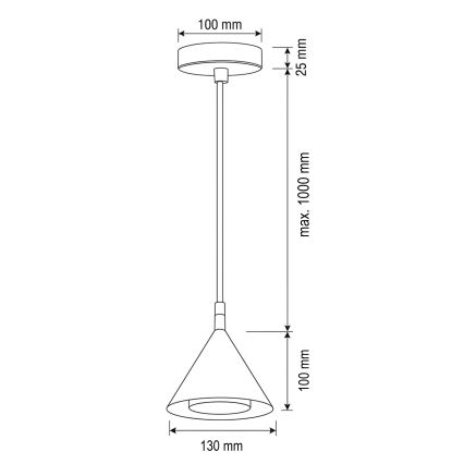 Brilagi - Loftpendel på kabel CONE SINGLE 1xGX53/15W/230V sort
