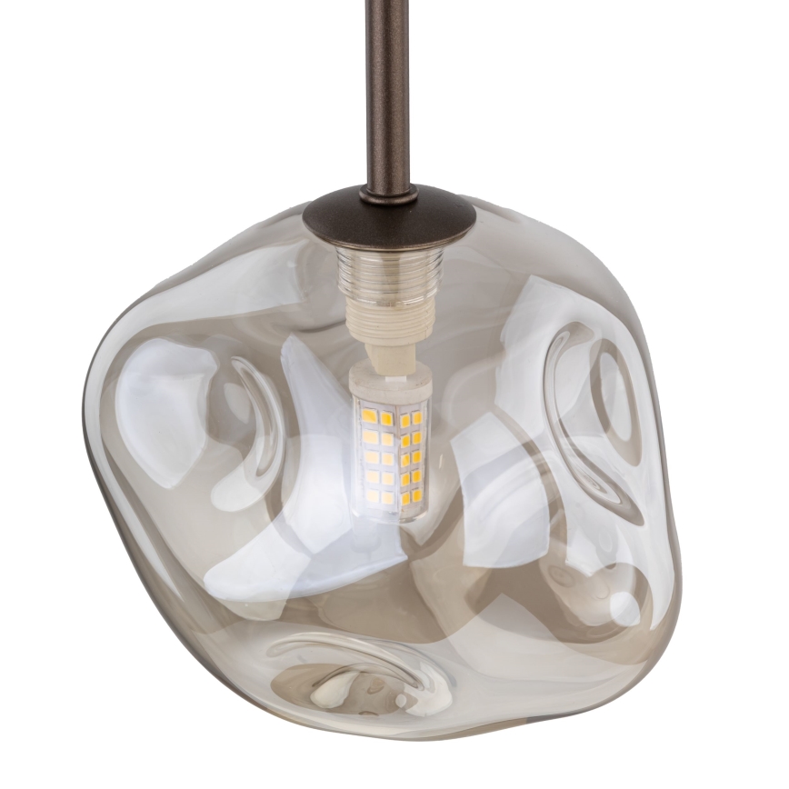 Brilagi - Loftpendel på wire VULCANO 1xG9/8W/230V bronze/røget beige