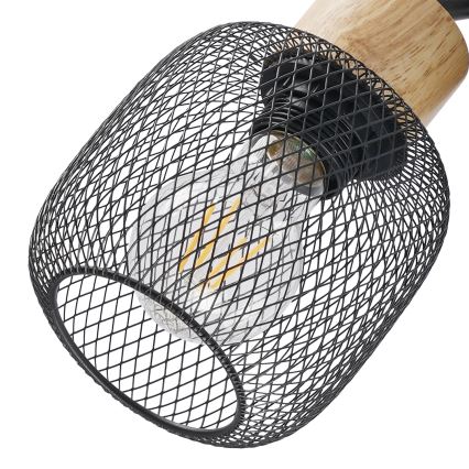 Brilagi - Loftspot BASKLITE 4xE27/15W/230V træ/sort