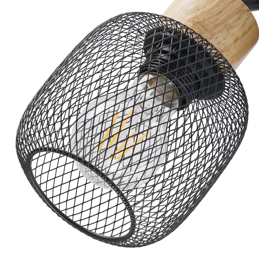 Brilagi - Loftspot BASKLITE 4xE27/15W/230V træ/sort