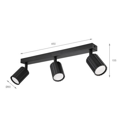 Brilagi - Loftspot CRISPINA 3xGU10/10W/230V sort