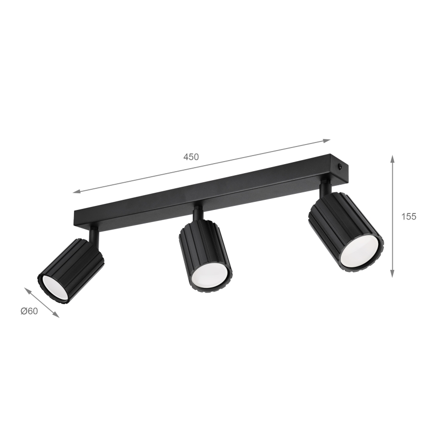 Brilagi - Loftspot CRISPINA 3xGU10/10W/230V sort