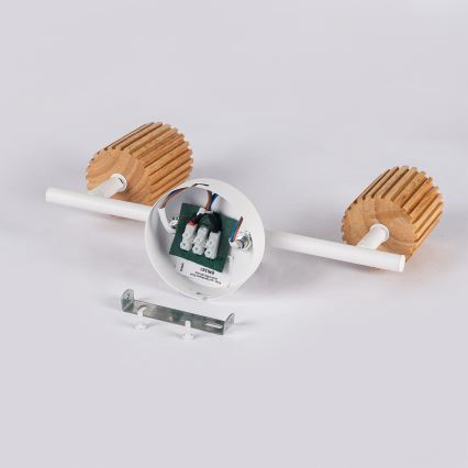 Brilagi - Loftspot MODERN WOOD 2xGU10/8W/230V gummitræ/hvid