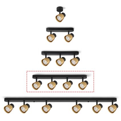Brilagi - Loftspot NUGGET 4xGU10/30W/230V sort/guld