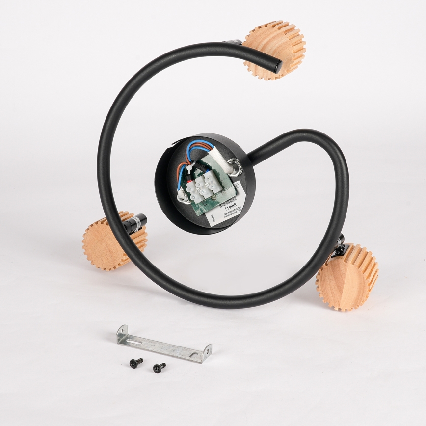 Brilagi - Loftspot ODENSE 3xE14/10W/230V træ/sort