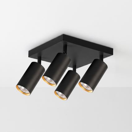 Brilagi - Loftspot SELE SQUARE 4xGU10/30W/230V sort/guld