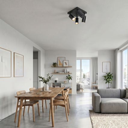 Brilagi - Loftspot SELE SQUARE 4xGU10/30W/230V sort/guld