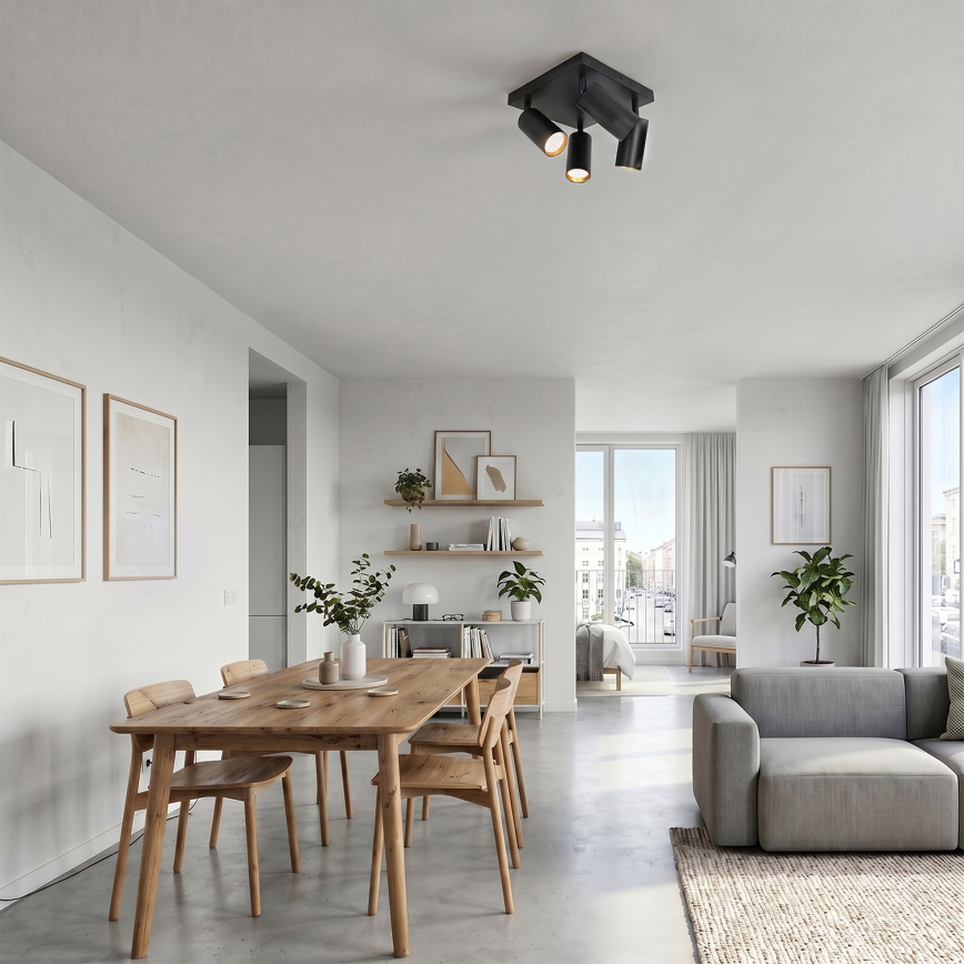 Brilagi - Loftspot SELE SQUARE 4xGU10/30W/230V sort/guld