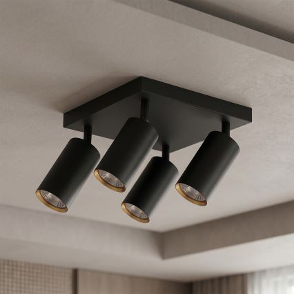 Brilagi - Loftspot SELE SQUARE 4xGU10/30W/230V sort/guld