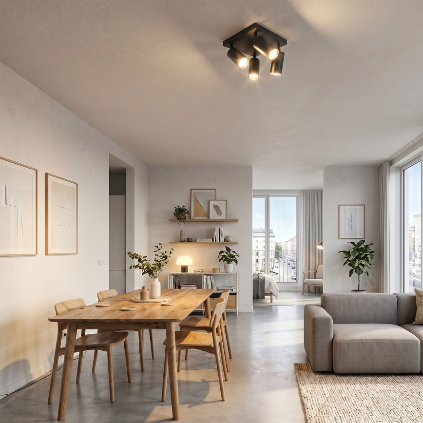 Brilagi - Loftspot SELE SQUARE 4xGU10/30W/230V sort/guld
