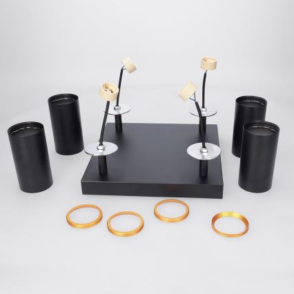 Brilagi - Loftspot SELE SQUARE 4xGU10/30W/230V sort/guld