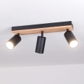 Brilagi - Loftspot SELE WOOD ACOUSTIC 3xGU10/30W/230V sort/træ