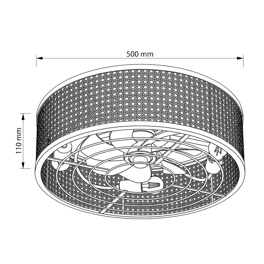 Brilagi - Loftventilator 4xE27/40W/230V Ø 50 cm i bambus + fjernbetjening