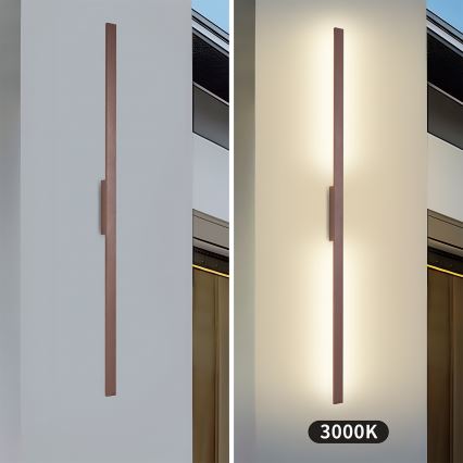 Brilagi - LED udendørs væglampe LUNA LED/30W/230V 3000K IP65 150 cm brun CRI 90