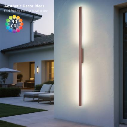 Brilagi - LED udendørs væglampe LUNA LED/30W/230V 3000K IP65 150 cm brun CRI 90