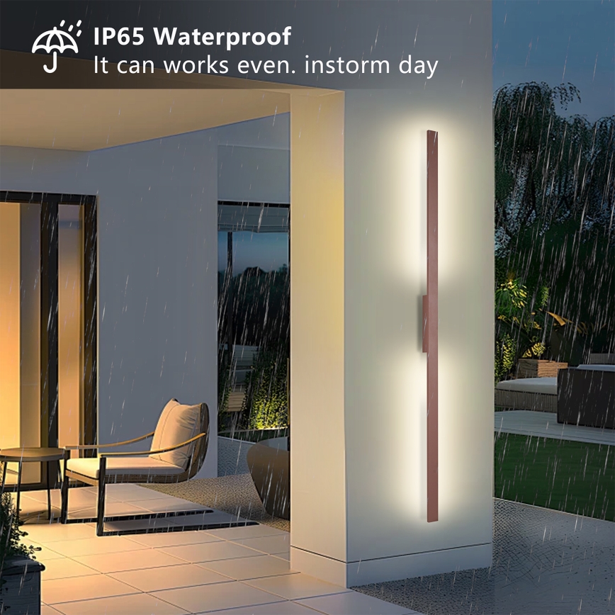 Brilagi - LED udendørs væglampe LUNA LED/30W/230V 3000K IP65 150 cm brun CRI 90