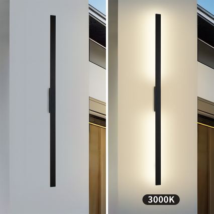 Brilagi - LUNA LED udendørs væglampe, 30W, 230V, 3000K, IP65, 150 cm, sort, CRI 90