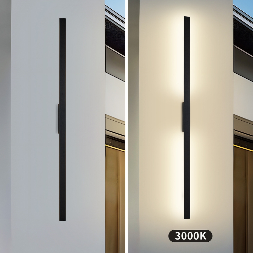 Brilagi - LUNA LED udendørs væglampe, 30W, 230V, 3000K, IP65, 150 cm, sort, CRI 90