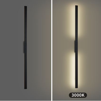 Brilagi - LUNA LED udendørs væglampe, 30W, 230V, 3000K, IP65, 150 cm, sort, CRI 90
