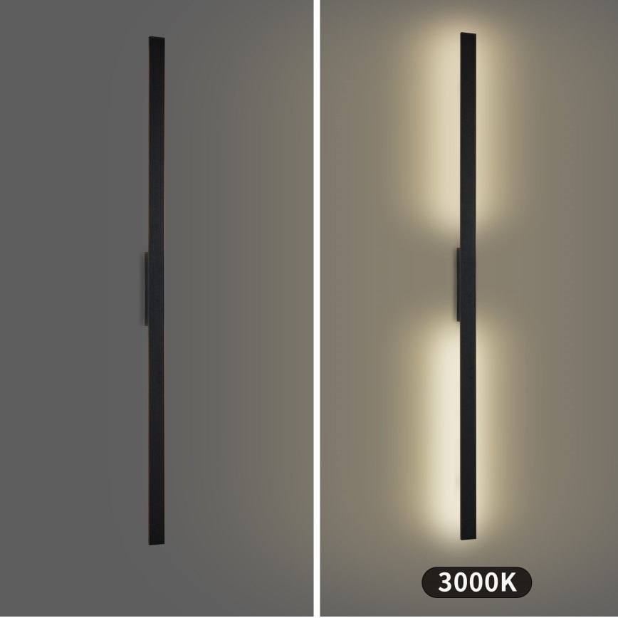 Brilagi - LUNA LED udendørs væglampe, 30W, 230V, 3000K, IP65, 150 cm, sort, CRI 90