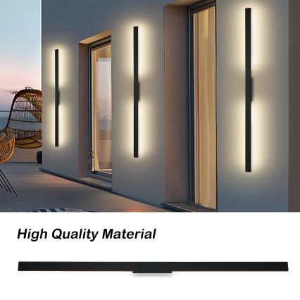 Brilagi - LUNA LED udendørs væglampe, 30W, 230V, 3000K, IP65, 150 cm, sort, CRI 90