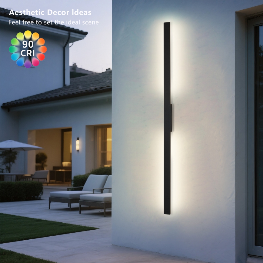 Brilagi - LED udendørs vægarmatur LUNA LED/30W/230V 4000K IP65 150 cm sort CRI 90