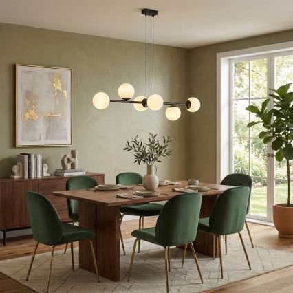 Brilagi - Lysekrone med kabel MALONY 6xE14/20W/230V sort