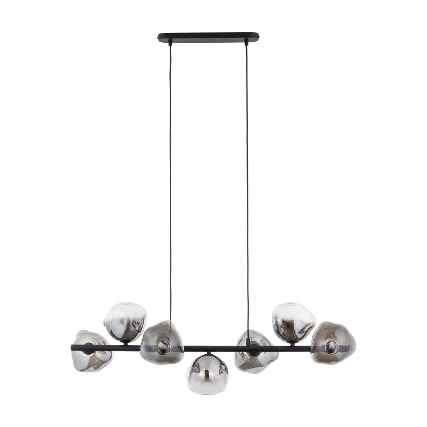Brilagi - Lysekrone med kabelophæng VULCANO 7xG9/8W/230V sort/røget sort