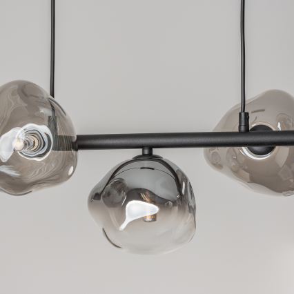 BRILAGI - Lysekrone med kabelophæng VULCANO 7xG9/8W/230V sort/røget sort