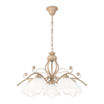 Brilagi - Lysekrone med kæde ANTICO MODERN 5xE27/60W/230V beige