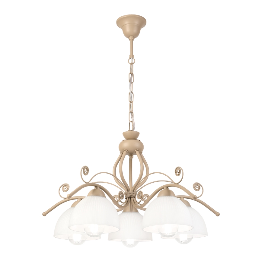Brilagi - Lysekrone med kæde ANTICO MODERN 5xE27/60W/230V beige