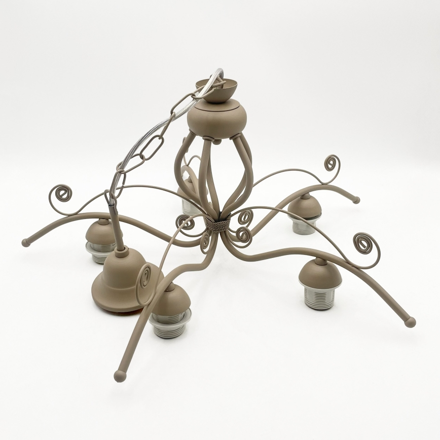 Brilagi - Lysekrone med kæde ANTICO MODERN 5xE27/60W/230V beige