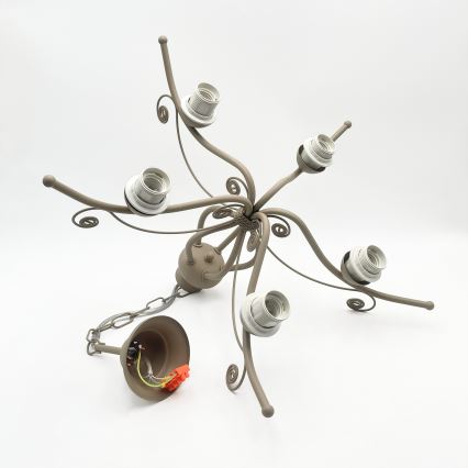 Brilagi - Lysekrone med kæde ANTICO MODERN 5xE27/60W/230V beige