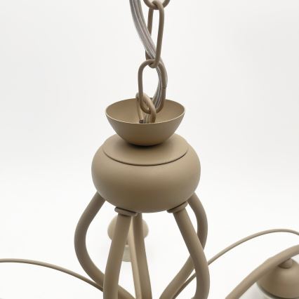 Brilagi - Lysekrone med kæde ANTICO MODERN 5xE27/60W/230V beige