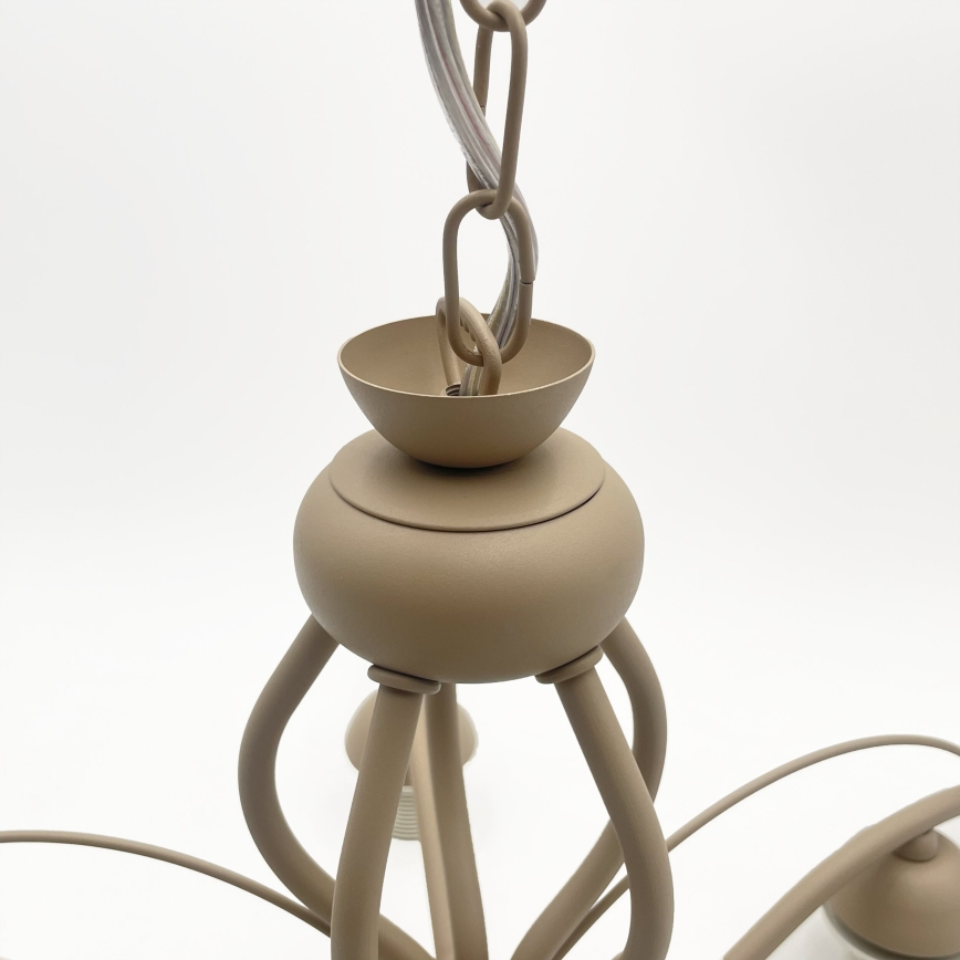 Brilagi - Lysekrone med kæde ANTICO MODERN 5xE27/60W/230V beige