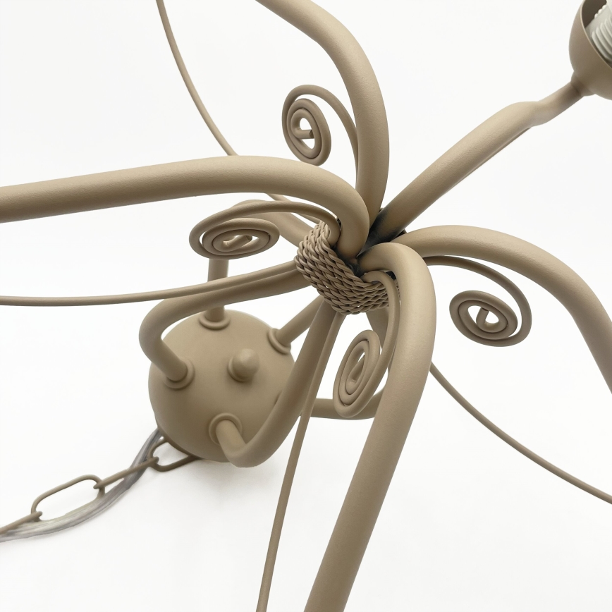 Brilagi - Lysekrone med kæde ANTICO MODERN 5xE27/60W/230V beige