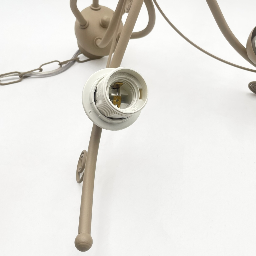 Brilagi - Lysekrone med kæde ANTICO MODERN 5xE27/60W/230V beige