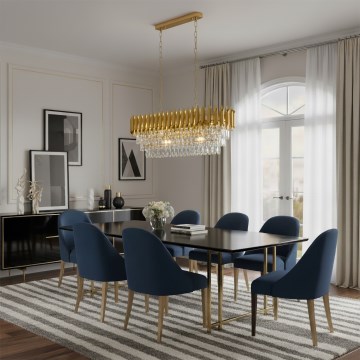 Brilagi - Lysekrone med kæde ECLIPSE 10xE14/10W/230V 78x28 cm guld