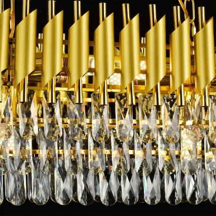 Brilagi - Lysekrone med kæde ECLIPSE 10xE14/10W/230V 78x28 cm guld