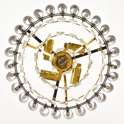 Brilagi - Lysekrone med kæde ECLIPSE 5xE14/10W/230V Ø 38 cm sort/guld