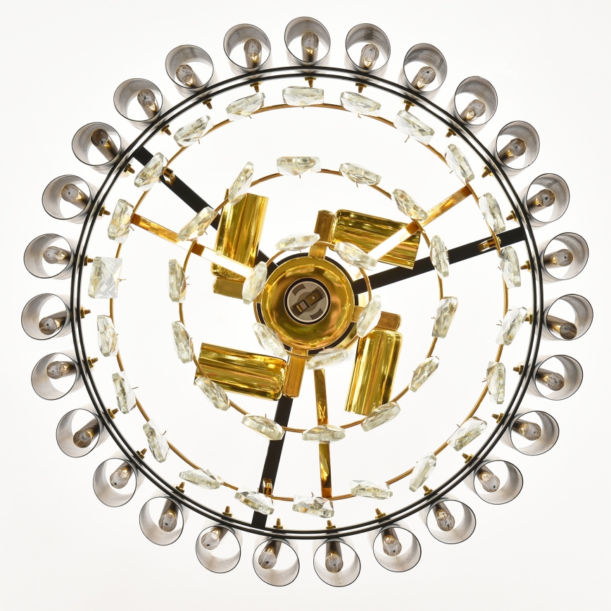 Brilagi - Lysekrone med kæde ECLIPSE 5xE14/10W/230V Ø 38 cm sort/guld