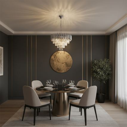 Brilagi - Lysekrone med kæde ECLIPSE 7xE14/10W/230V Ø 48 cm sølv